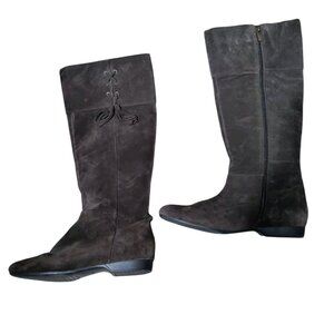 Enzo Angiolini Brown Suede Leather Boots‎ - Flat Size 8